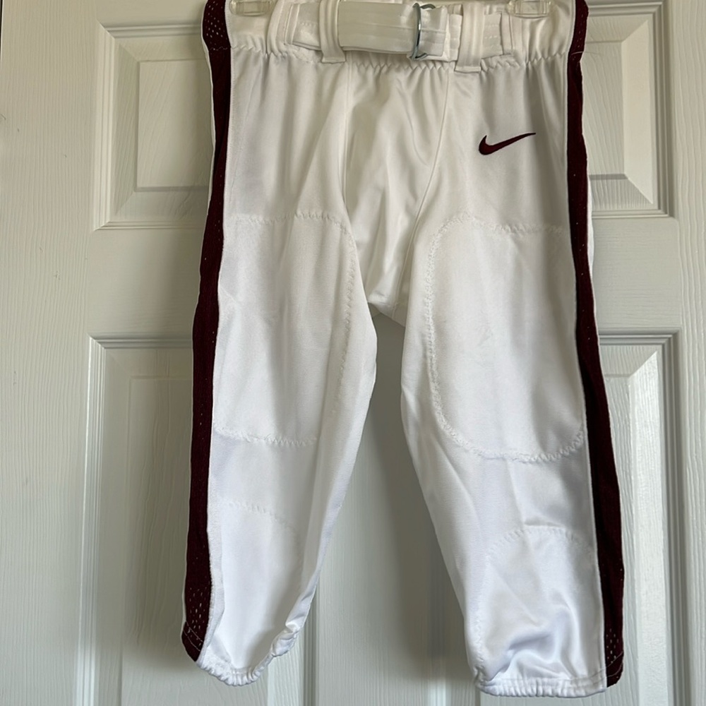 Nike Men’s Football White and Burgundy Football Pants